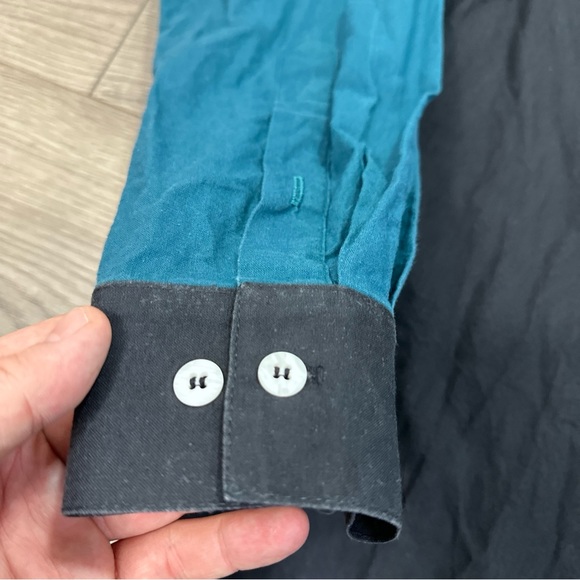 1849 Authentic Ranchwear Shirt Green Embroidered Western Cowboy Rodeo Medium - Picture 3 of 8